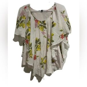 Zac & Rachel White Floral Blouse Size L